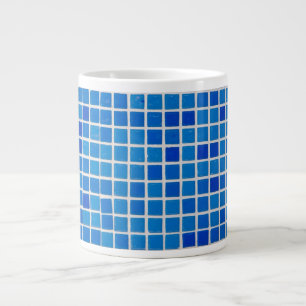 Abstraktes blaues Mosaik Jumbo-Tasse