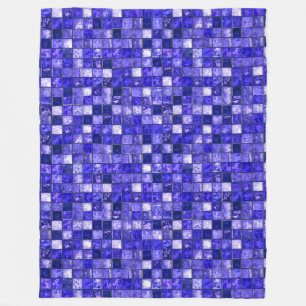 Abstraktes blaues Mosaikdesign mit leuchtenden Tex Fleecedecke