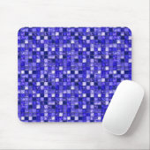 Abstraktes blaues Mosaikdesign mit leuchtenden Tex Mousepad (Mit Mouse)
