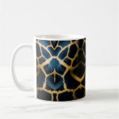 Abstraktes blaues Muster Kaffeetasse (Links)