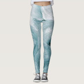 Abstraktes blaues Muster Leggings (Vorderseite)