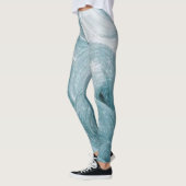 Abstraktes blaues Muster Leggings (Links)