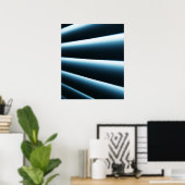 Abstraktes blaues Muster Poster (Heimbüro)