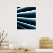 Abstraktes blaues Muster Poster (Küche)