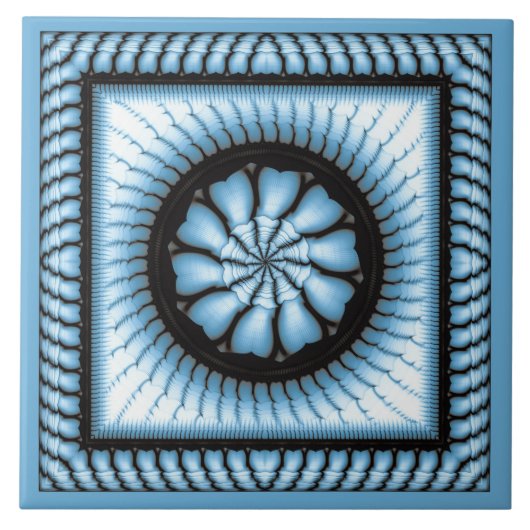 Abstraktes blaues Muster vertauschen Fliese (Vorderseite)