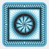 Abstraktes blaues Muster vertauschen Quadratischer Aufkleber (Vorderseite)