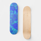 Abstraktes blaues Musterskateboard Skateboard (Vorderseite)