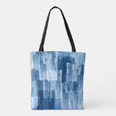 Abstraktes blaues Pinselstrich-Malpattern Tasche (Rückseite)