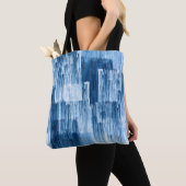 Abstraktes blaues Pinselstrich-Malpattern Tasche (Von Nahem)