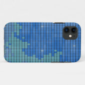 Abstraktes blaues Quadrat-Muster Case-Mate iPhone Hülle (Rückseite (Horizontal))