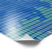 Abstraktes blaues Quadrat-Muster Fotodruck (Ecke)