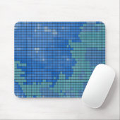 Abstraktes blaues Quadrat-Muster Mousepad (Mit Mouse)