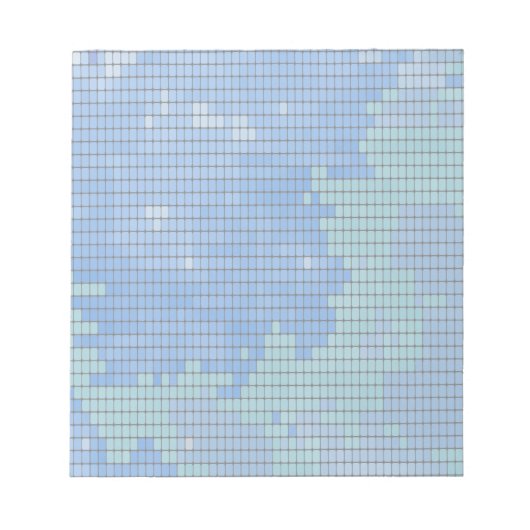 Abstraktes blaues Quadrat-Muster Notizblock (Vorderseite)