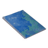 Abstraktes blaues Quadrat-Muster Notizblock (Rechte Seite)
