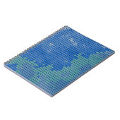 Abstraktes blaues Quadrat-Muster Notizblock (Linke Seite)