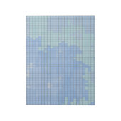 Abstraktes blaues Quadrat-Muster Notizblock (Rotiert)