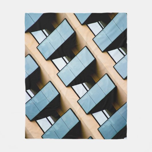 Abstraktes blaues Rechteck Fleecedecke (Vorderseite)