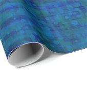 Abstraktes blaues Retro Mitte Jahrhundert Geburtst Geschenkpapier (Rolleneckpunkt)