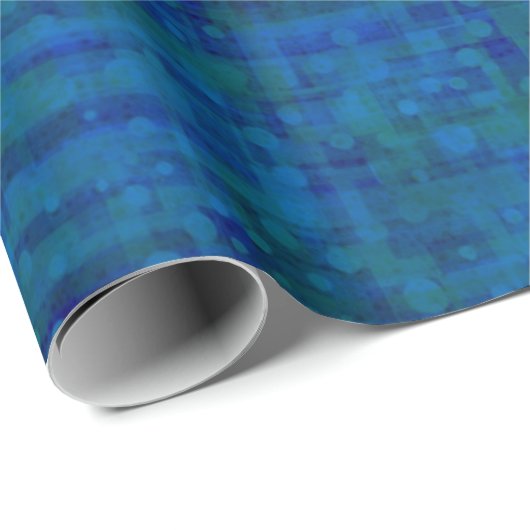 Abstraktes blaues Retro Mitte Jahrhundert Geburtst Geschenkpapier (Rolleneckpunkt)