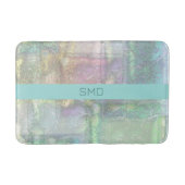 Abstraktes blaues rosa Texturmuster Badematte (Vorderseite)