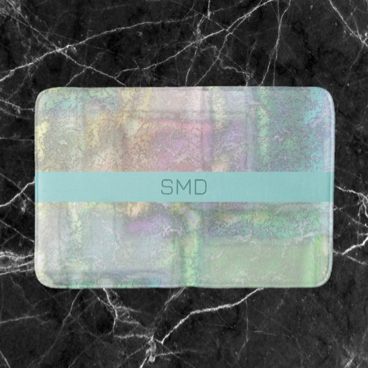 Abstraktes blaues rosa Texturmuster Badematte