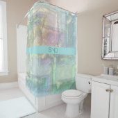 Abstraktes blaues rosa Texturmuster Duschvorhang (Beispiel)