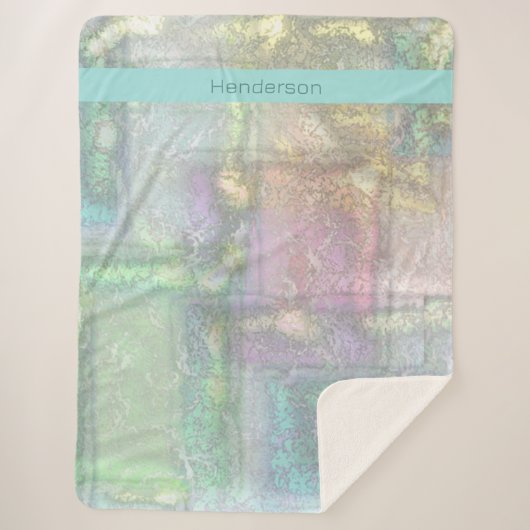 Abstraktes blaues rosa Texturmuster Sherpadecke (Vorderseite)