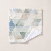 Abstraktes blaues ruhiges Strandmuster Badhandtuch Set (Waschlappen)