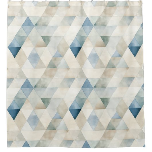 Abstraktes blaues ruhiges Strandmuster Duschvorhang (Vorderseite)