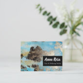 *Abstraktes blaues schwarzes Silber Visitenkarte (Stehend Vorderseite)