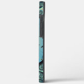 Abstraktes blaues Türkis Orange Fraktal Case-Mate iPhone Hülle (Rückseite / Links)