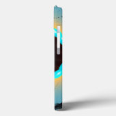 Abstraktes blaues Türkis Orange Fraktal Case-Mate iPhone Hülle (Rückseite / Links)