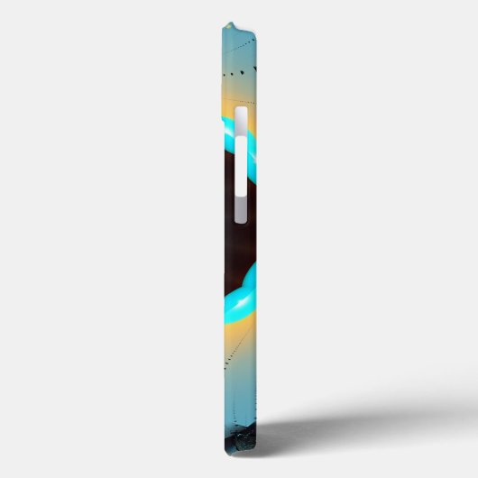 Abstraktes blaues Türkis Orange Fraktal Case-Mate iPhone Hülle (Rückseite / Links)