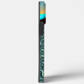 Abstraktes blaues Türkis Orange Fraktal Case-Mate iPhone Hülle (Rückseite / Rechts)