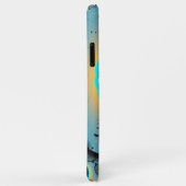 Abstraktes blaues Türkis Orange Fraktal Case-Mate iPhone Hülle (Hinten/Rechts)