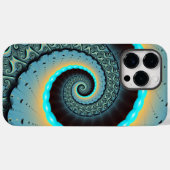 Abstraktes blaues Türkis Orange Fraktal Case-Mate iPhone Hülle (Rückseite (Horizontal))