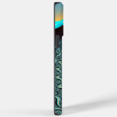 Abstraktes blaues Türkis Orange Fraktal Case-Mate iPhone Hülle (Rückseite / Rechts)