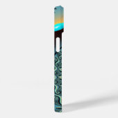 Abstraktes blaues Türkis Orange Fraktal Case-Mate iPhone Hülle (Rückseite / Rechts)