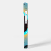 Abstraktes blaues Türkis Orange Fraktal Case-Mate iPhone Hülle (Rückseite / Links)