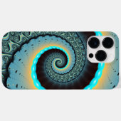 Abstraktes blaues Türkis Orange Fraktal Case-Mate iPhone Hülle (Rückseite (Horizontal))