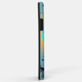 Abstraktes blaues Türkis Orange Fraktal Case-Mate iPhone Hülle (Hinten/Rechts)