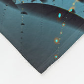 Abstraktes blaues Türkis Orange Fraktal Fleecedecke (Ecke)