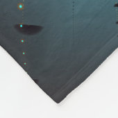 Abstraktes blaues Türkis Orange Fraktal Fleecedecke (Ecke)