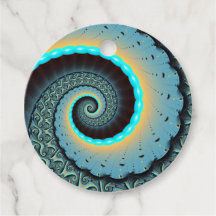 Abstraktes blaues Türkis Orange Fraktal