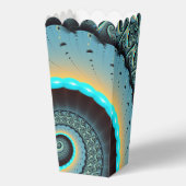 Abstraktes blaues Türkis Orange Fraktal Geschenkschachtel (Vorderseite)