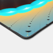 Abstraktes blaues Türkis Orange Fraktal Schreibtischunterlage (Ecke)