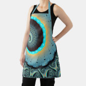 Abstraktes blaues Türkis Orange Fraktal Schürze (InSitu)