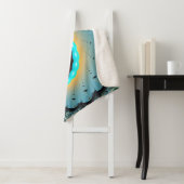 Abstraktes blaues Türkis Orange Fraktal Sherpadecke (Beispiel)