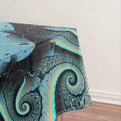 Abstraktes blaues Türkis Orange Fraktal Tischdecke (Beispiel)