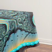 Abstraktes blaues Türkis Orange Fraktal Tischdecke (Beispiel)